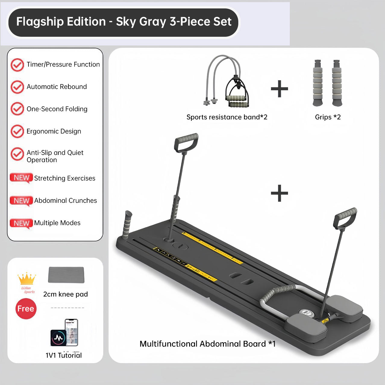Multifunctional Slant Board - Abdominal & Core Trainer for Home Pilates