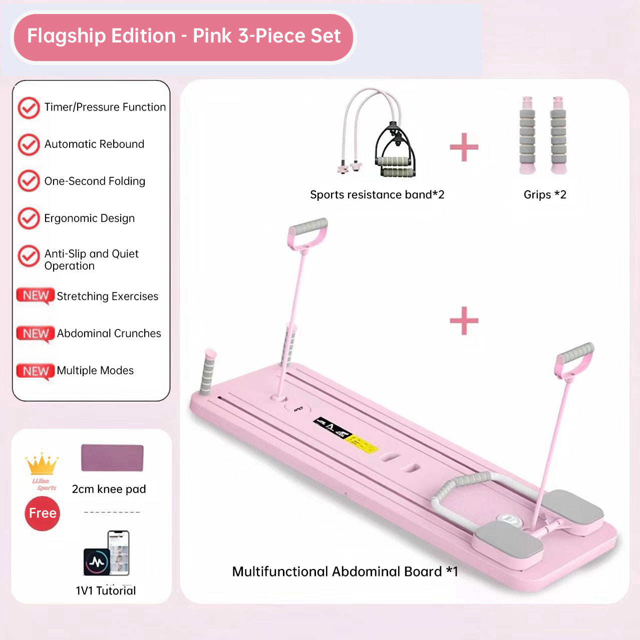 Multifunctional Slant Board - Abdominal & Core Trainer for Home Pilates