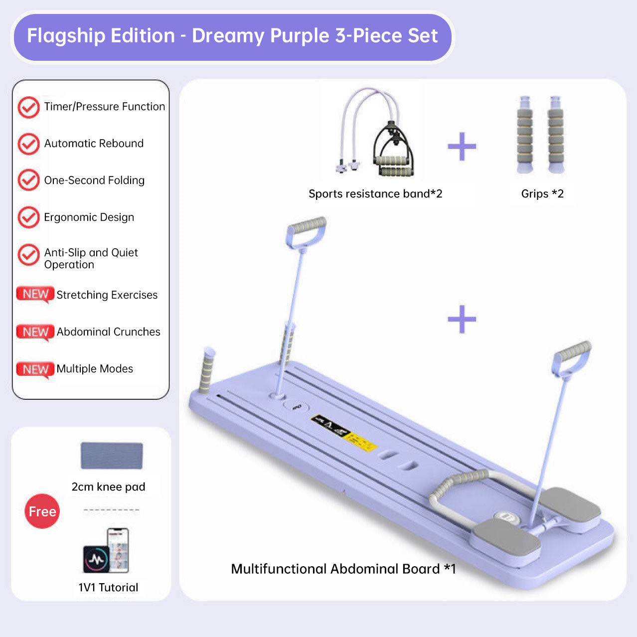 Multifunctional Slant Board - Abdominal & Core Trainer for Home Pilates