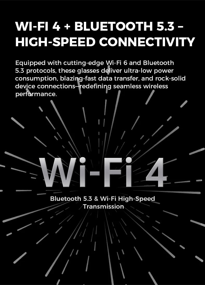 AI glasses with 5-megapixel camera, voice assistant, and translation